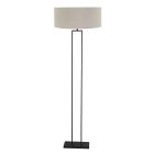 Zwarte vloerlamp Stang 3852ZW met grijs linnen kap Ø50