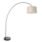 Arc lamp Solva 3905ZW with a gray linen lampshade