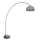 Arc lamp Solva 3907ZW with a smoke-colored plastic bulb
