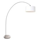 Arc lamp Solva 3908ST Steel with a white linen lampshade