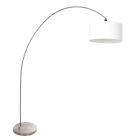 Arc lamp Solva 3911ST with a coarse white linen shade