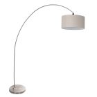 Arc lamp Solva 3912ST Steel with a gray linen lampshade