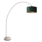Arc lamp Solva 3913ST with a green velvet lampshade