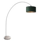 Booglamp Solva 3913ST met een groen fluwelen lampenkap