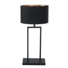Zwarte tafellamp Stang 3984ZW met zwart linnen kap goud binnen