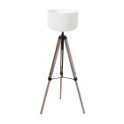 Vloerlamp Triek 4100ZW met wit linnen kap Ø40 cm