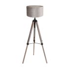 Vloerlamp Triek 4106ZW met grijze velours kap Ø40 cm