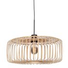 Hanglamp Breeza-Beach 4152ZW zwart met bamboe kap Ø50 cm