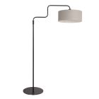 Vloerlamp Bloeba 4163ZW zwart met grijs grof linnen kap