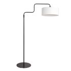 Vloerlamp Bloeba 4164ZW zwart met wit grof linnen kap