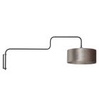 Applique murale noire Bloeba 4178ZW avec abat-jour en velours gris