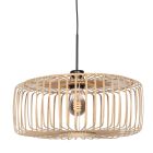 Hanglamp Breeza-Beach 4184ZW zwart met bamboe kap Ø60 cm
