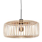 Suspension noire Sparkled Light 4184ZW avec abat-jour en bambou naturel