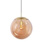 Hanglamp Bollique 4186ME messing lamp met amber glas Ø40 cm
