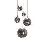 Hanglamp Bollique 4196ZW zwarte vide lamp met smoke glas