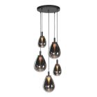Glimsy 4198ZW Pendant Lamp – Black with Smoked Glass