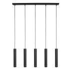 Zwarte vijflichts Hanglamp DownLume 4216ZW met GU10 fitting