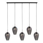 Hanglamp Drovia 4284ZW met smoke glazen, subtiel speels design