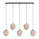 Hanglamp Silura 4288ZW – 5-lichts balk met linnen kapjes