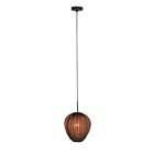 HaloSwap 4297ZW – Schwarze Pendelleuchte mit lichtdurchlässigem Leinen­schirm (Ø 25 cm)