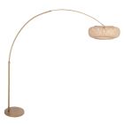 Booglamp Maze Natural 4309BR brons met bamboe kap Ø60 cm