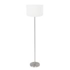 Vloerlamp Noor 4432ST – Geborsteld staal met grof wit linnen kap