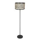 <span>Lampe sur pied Noor 4438ZW – Armature noire avec abat-jour en bambou naturel/noir</span>