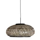 <p>Suspension Sparkled Light 4476ZW – tissage de bambou en noir et naturel</p>