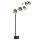 Stehlampe Sumba 4493ZW – flexibel 5-flammiges Bambusdesign