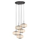 Pendant Lamp Silva 4524ZW – 5-light bamboo design Ø31cm trendy