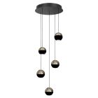 Belluno 4585ZW – 5-lichts ronde hanglamp met cable lift