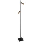 Vloerlamp Lumo 4608BR – moderne tweelichts leeslamp met bronzen accenten