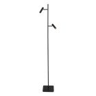 Vloerlamp Lumo 4608ZW – strakke tweelichts zwarte LED leeslamp