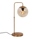 Tafellamp Bollique 4610BR bronskleurige lamp met amber glas