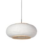 Hanglamp Silva Alba 4640ZW zwart met linnen kap Ø60 cm