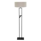 Vloerlamp Stang 4726ZW met grijs linnen kap en leeslicht