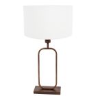 Tafellamp Stang 4816BR met witte linnen kap voor sfeerlicht