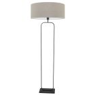 Vloerlamp Stang 4823ZW - zwart armatuur met grijs linnen kap