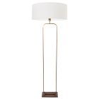 Vloerlamp Stang 4829BR - brons armatuur met wit linnen kap