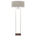 Vloerlamp Stang 4830BR - brons armatuur met grijs linnen kap