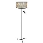 Lamp sur pied Stang 4832ZW avec lumière de lecture et abat-jour en bambou tressé