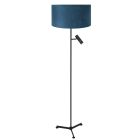 Vloerlamp Stang 4839ZW met leeslicht en blauwe velours kap