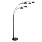 Zwarte vloerlamp Pentra 4855ZW, 5-lichts met marmeren voet