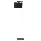 Cacao vloerlamp Stang 4875CA met schakelaar en zwarte linnen kap