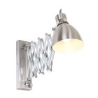 Wandlamp Spring 6290ST staal met E27 fitting en draaidimmer