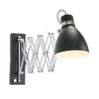 Wandlamp Spring 6290ZW zwart met E27 fitting en draaidimmer