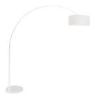 Booglamp Sparkled Light 7169W wit met grof wit linnen kap