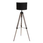 Vloerlamp Triek 7175ZW met zwart linnen kap Ø40 cm