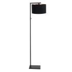 Zwarte vloerlamp Stang 7196ZW met schakelaar en zwart linnen kap