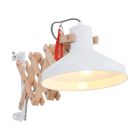 Schaarlamp Woody 7900BE houtkleur met witte kap